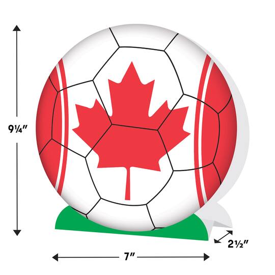 9.25" Canada 3D Soccer Ball Centerpieces, 2ct.